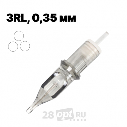 Картриджи для художественной татуировки EZ Revolution CR1203RL Round Liner 3, 0,35 мм, коробка 20 шт.