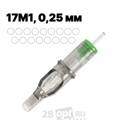 Картриджи для художественной татуировки EZ Revolution C0817M1-1 Magnum 17, 0,25 мм, коробка 20 шт.