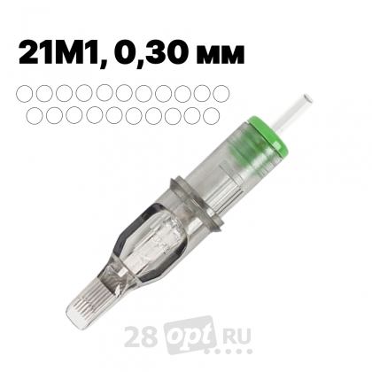 Картриджи для художественной татуировки EZ Revolution C1021M1-1 Magnum 21, 0,30 мм, коробка 20 шт.