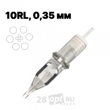 Картриджи для художественной татуировки EZ Revolution RC1210HRL Round Liner 10, 0,35 мм, коробка 20 шт.